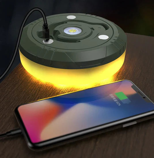 Kraftig LED campinglampe med langvarigt batteri