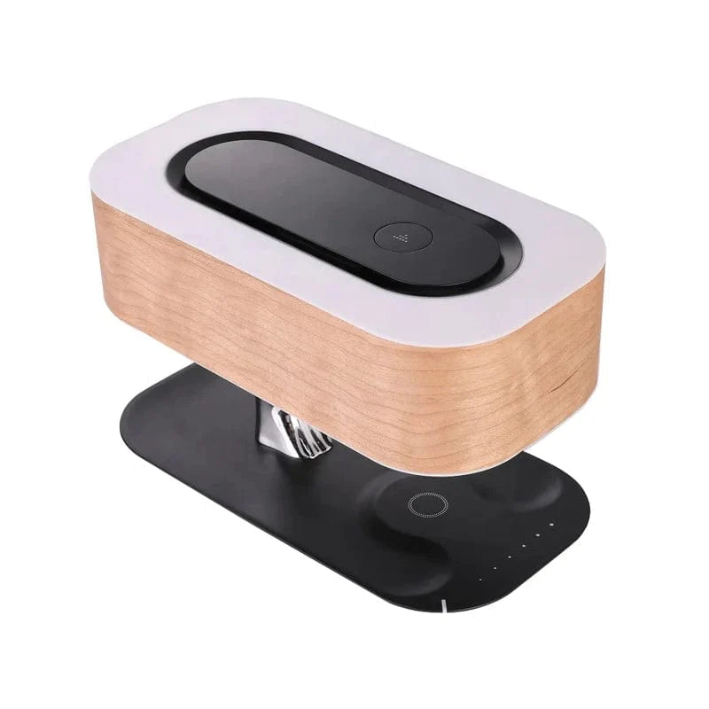 Sophisticated Bedside Lamp with Speaker and Charger